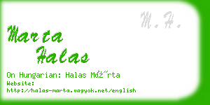 marta halas business card